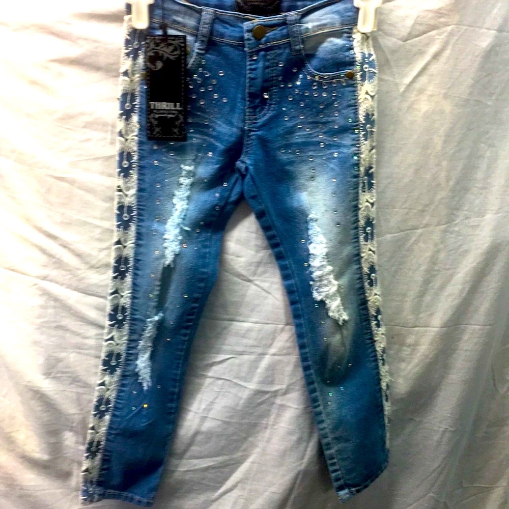 Thrill Jeans New distressed Girls sz 6